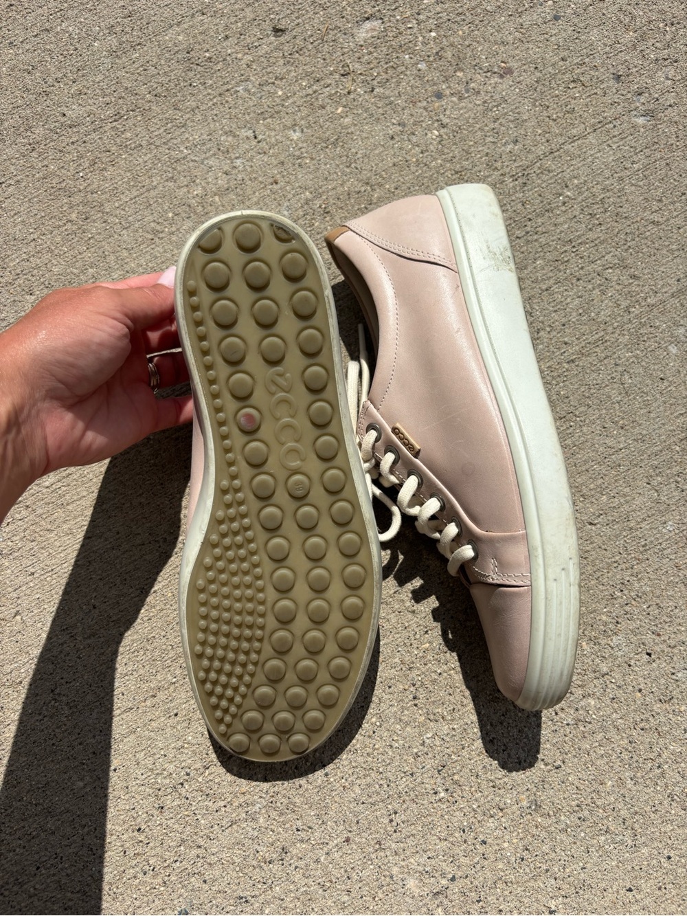 Ecco Women's Blush Pink Lace-Up Sneakers - Picture 4 of 5